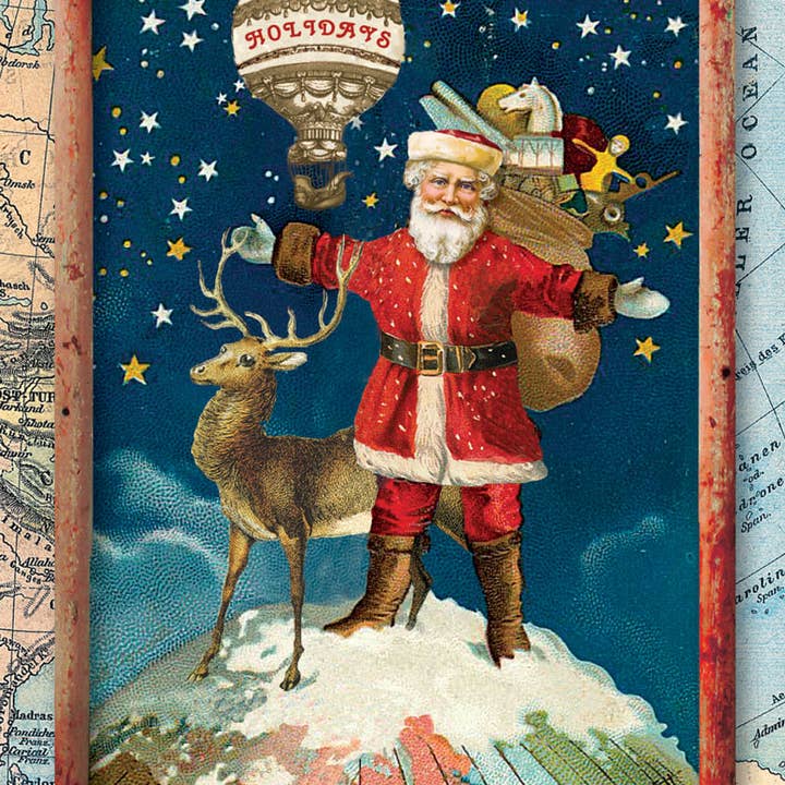 Tarjeta de vacaciones Santa Holidays para venta al por mayor de Potluck Press