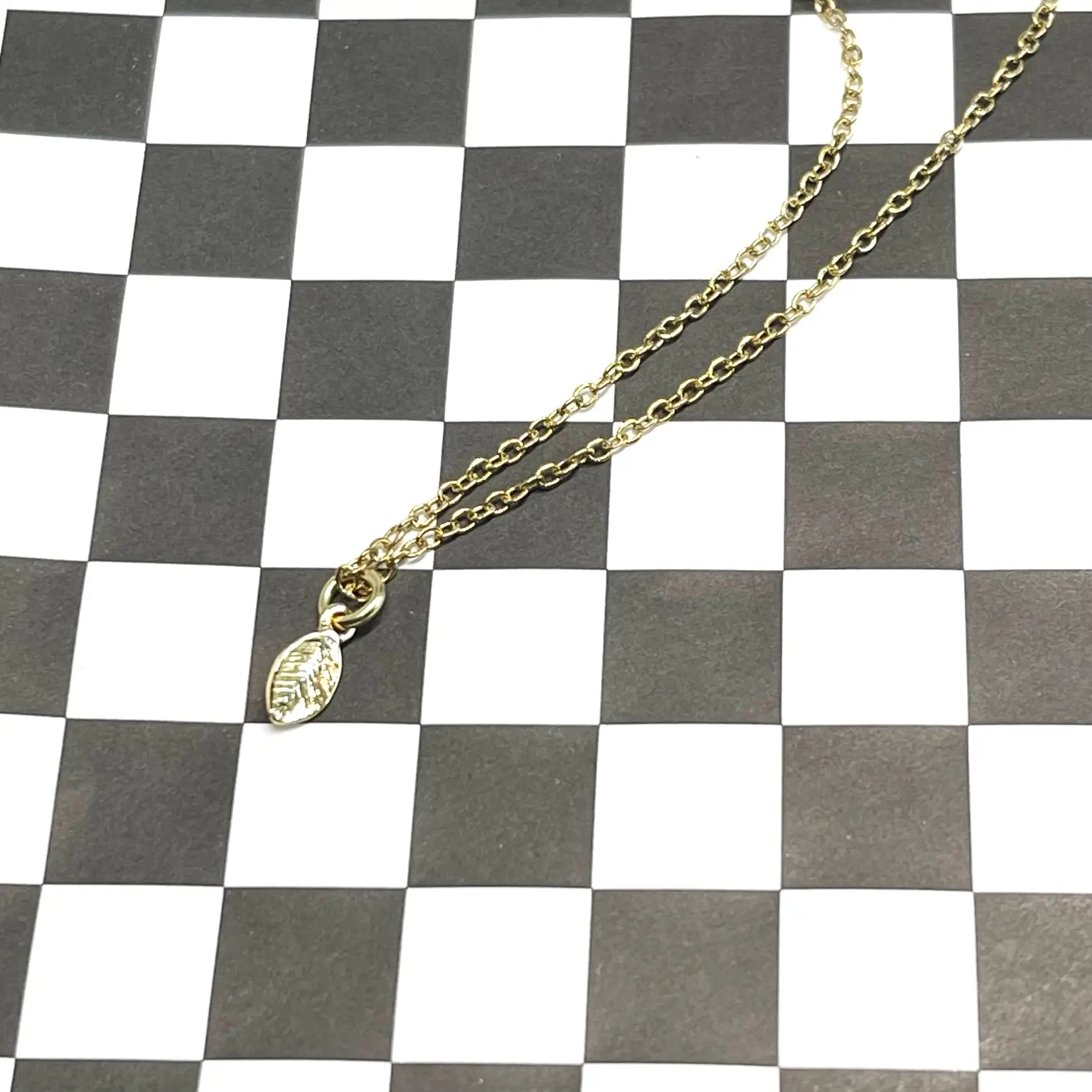 L Rae Charm – wholesale Pendant/charm necklace – Let Love Grow - Gold Leaf Necklace with Wildflower Seeds2