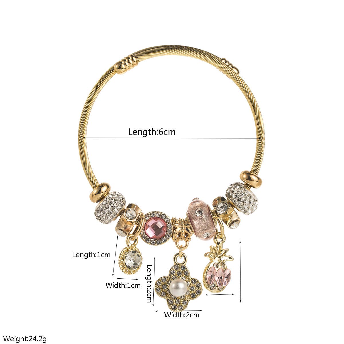 ACCITY - Wholesale Charm/Dangle Bracelet - Pearl Flower Pineapple Charm Bracelet_CWAJE058933