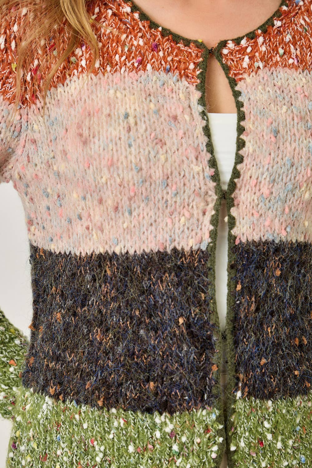 Mystree - Wholesale Cardigan - Women's - 61203 Melange Color Blocked Cardigan 23