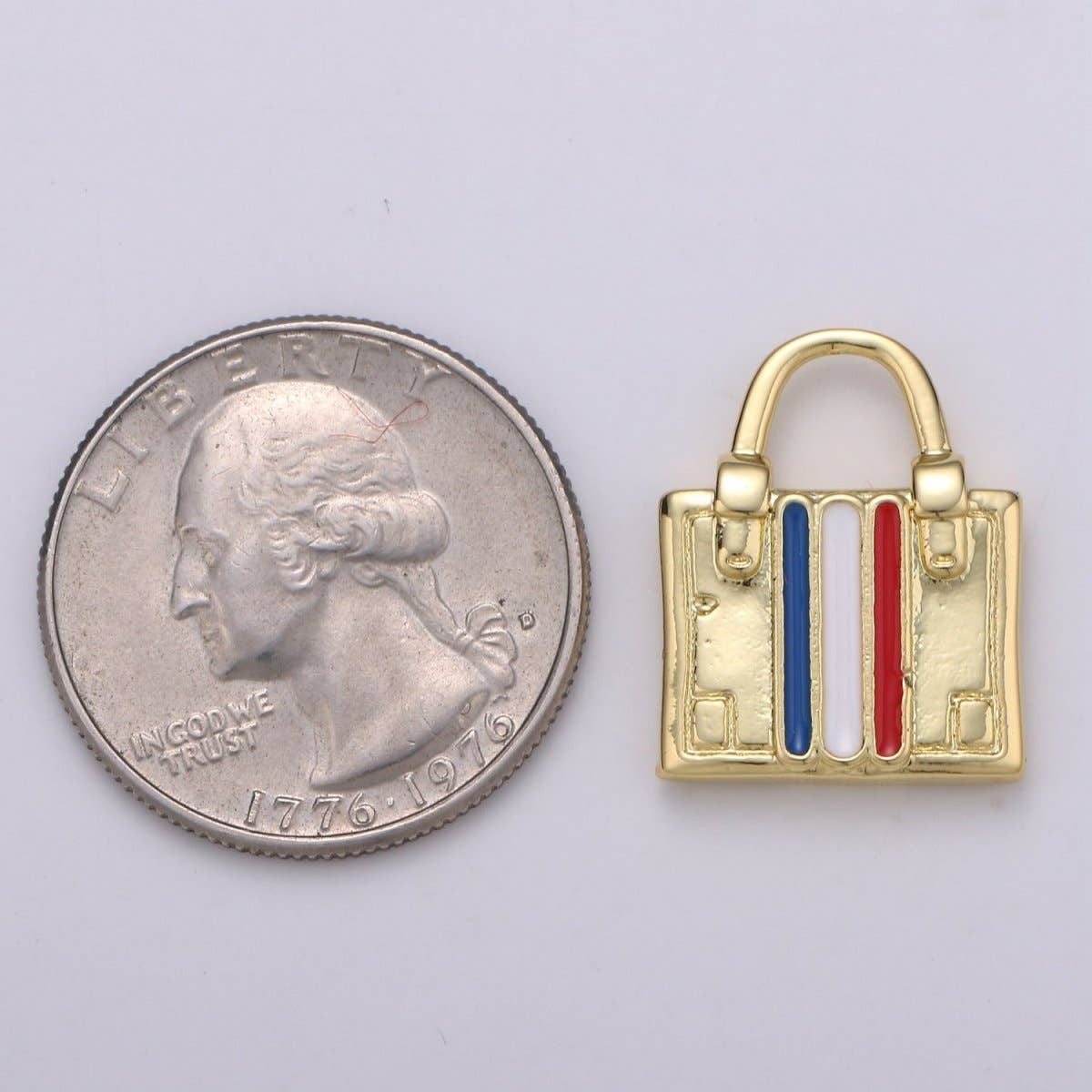 Aim Eternal - Wholesale Individual Charm/Pendant - 14K Gold Filled France, Italy Flag Suitcase Luggage Travel Charm | D-8292