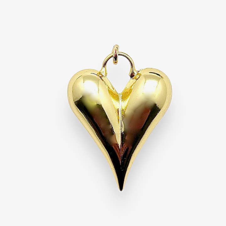 Shiver + Duke - Wholesale Individual Charm/Pendant - Elongated Puffy Heart Charm