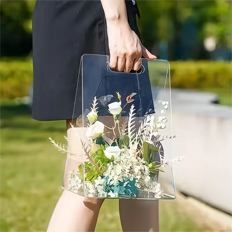 Elegant Design Supply - Vente Coffrets cadeaux - Clutch transparent en acrylique pour présentation de fleurs2
