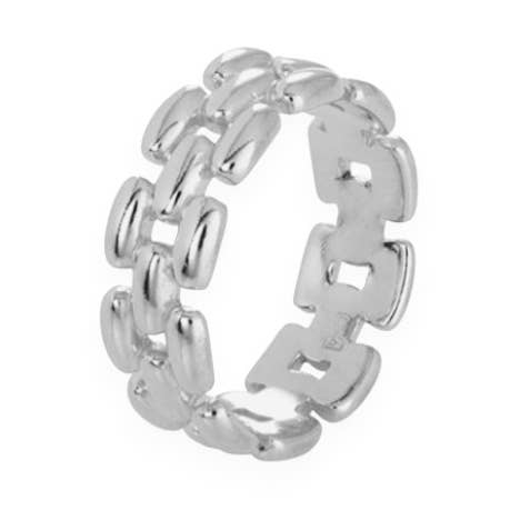 Bague en maille argentée pour la vente par MOC Atelier