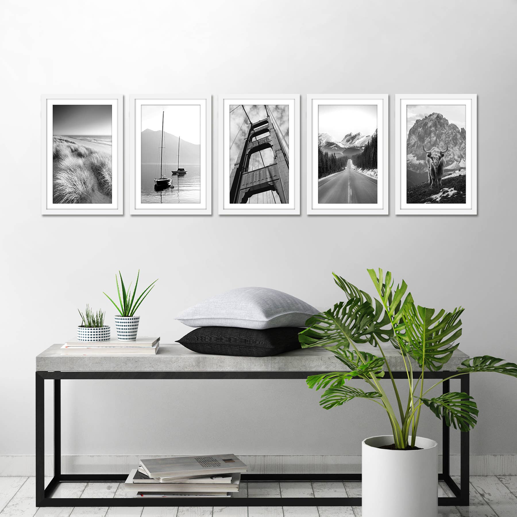 Americanflat - Wholesale Picture Frame - Americanflat Picture Frame with Mat Slim Molding (5 Pack)69