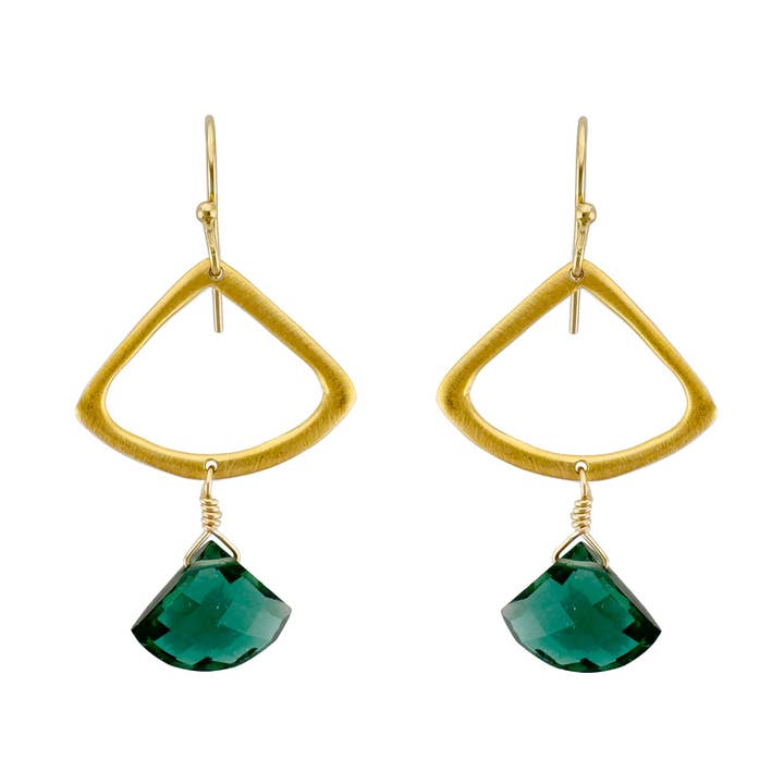 open fan w. indicolite earrings for wholesale by Philippa Roberts