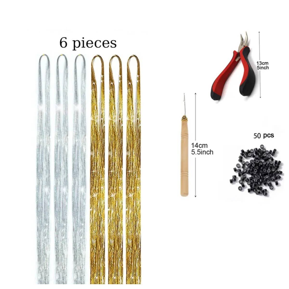AK Brand - Vente Extensions de cheveux - Kit de Tinsels Étincelants pour Extensions de Cheveux7
