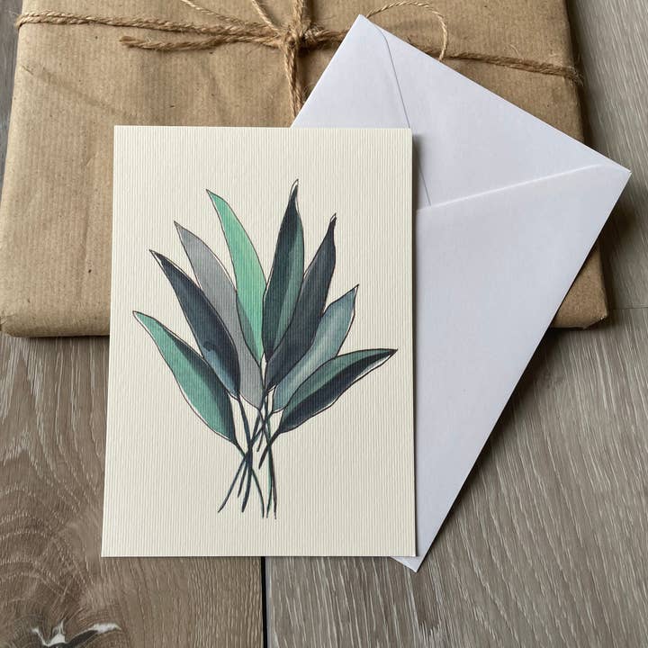 Botanical Leaves Greeting Card for wholesale by Myayart