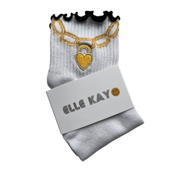 Hjerter og kæder sokker for engroshandel hos Elle Kay