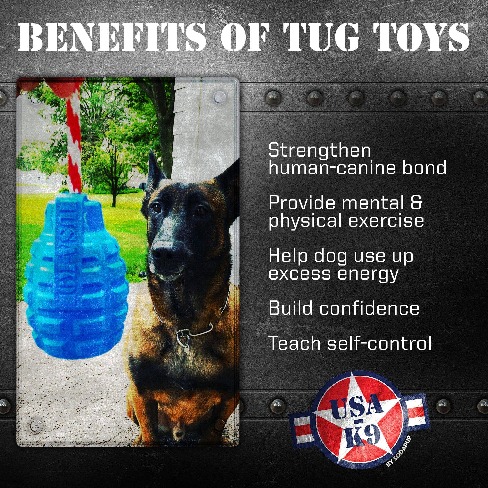 SodaPup Dog Toys – Großhandel Haustier-Kauspielzeug – Hund – USA-K9 Grenade - Kauspielzeug - Belohnungsspielzeug - Blau5