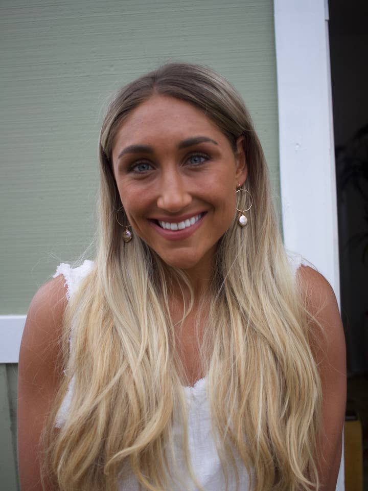 Arielle Pearl Earrings - Iridescent Baroque Pearl for wholesale by Toasted Jewelry