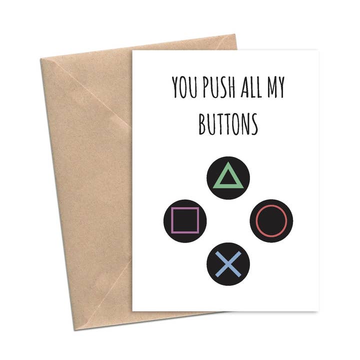 Lost In Lettering - Wholesale Love Card - You Push All My Buttons | A20