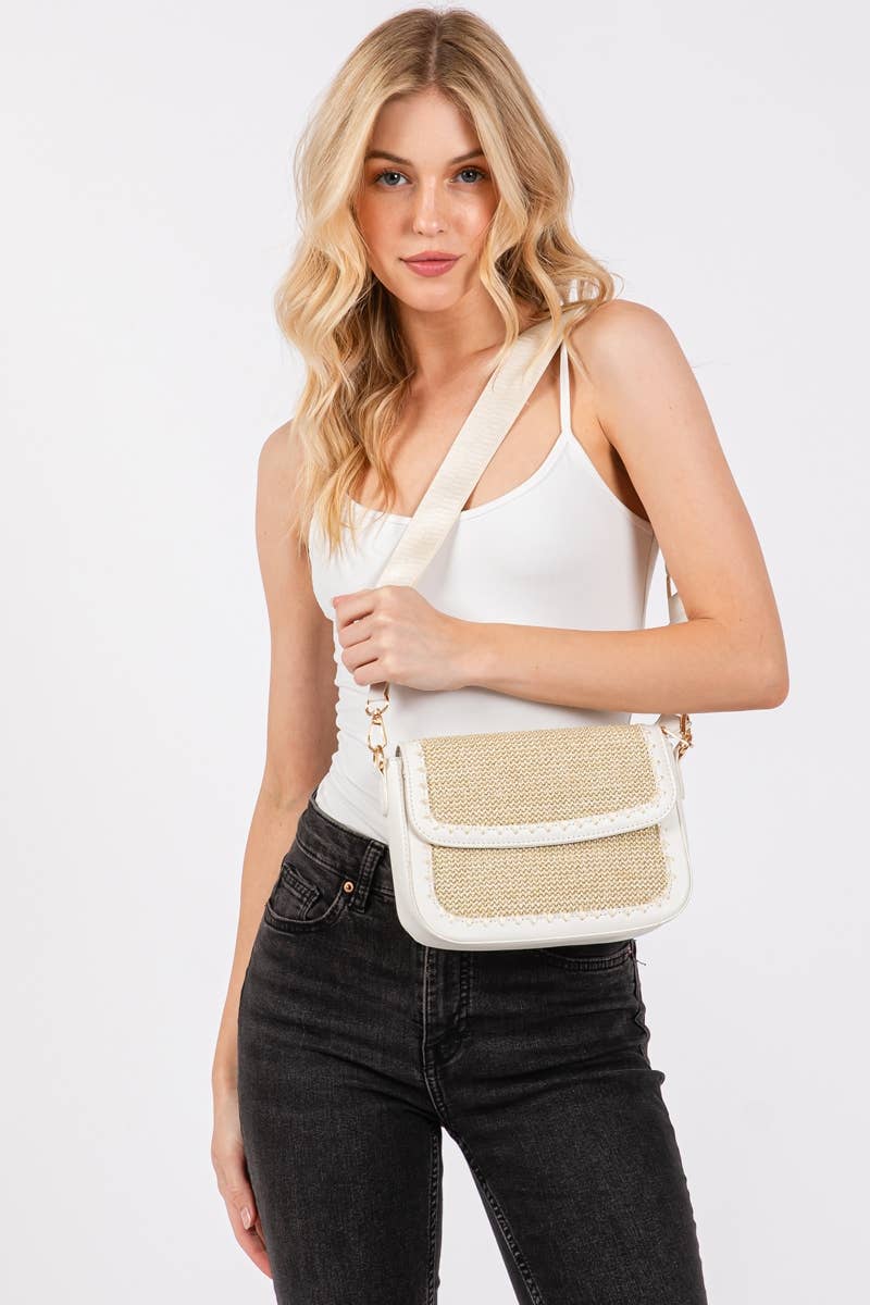 Collections by Fame Accessories - Wholesale Crossbodytas - Dames - Gevlochten Leren Schoudertas1