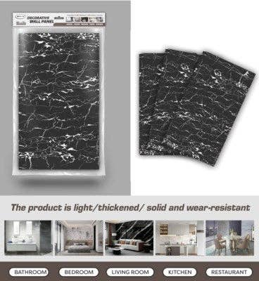 J&V TEXTILES - Wholesale Wall Accent - 6 Pack of Marble Peel and Stick Backsplash Waterproof Washroom Wall Panels - 11.8"x23.6"11