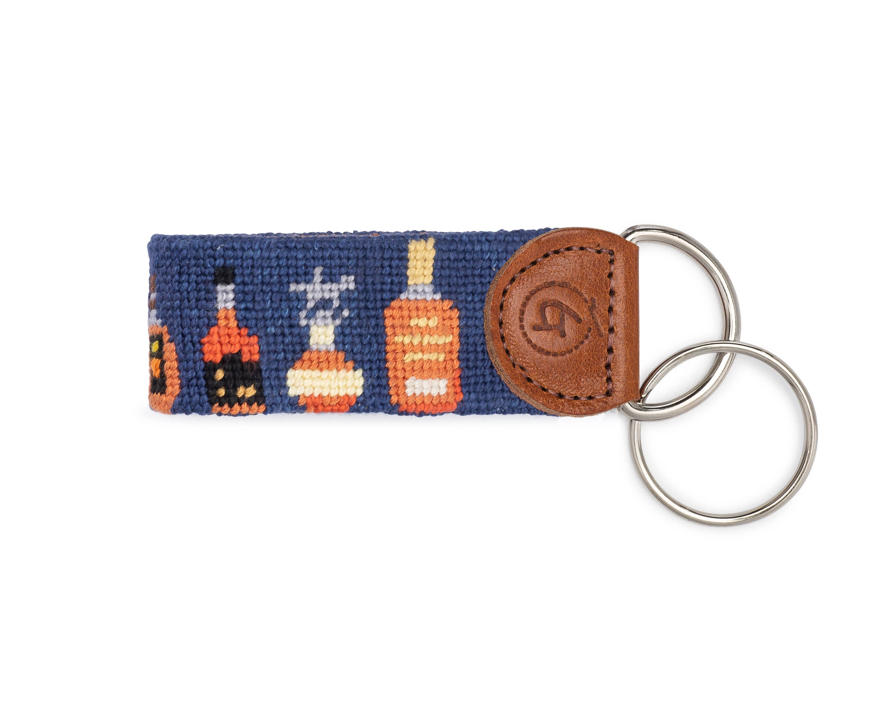 Good Threads - Wholesale Keychain - Unisex - Bourbon Bottles Needlepoint Keychain1
