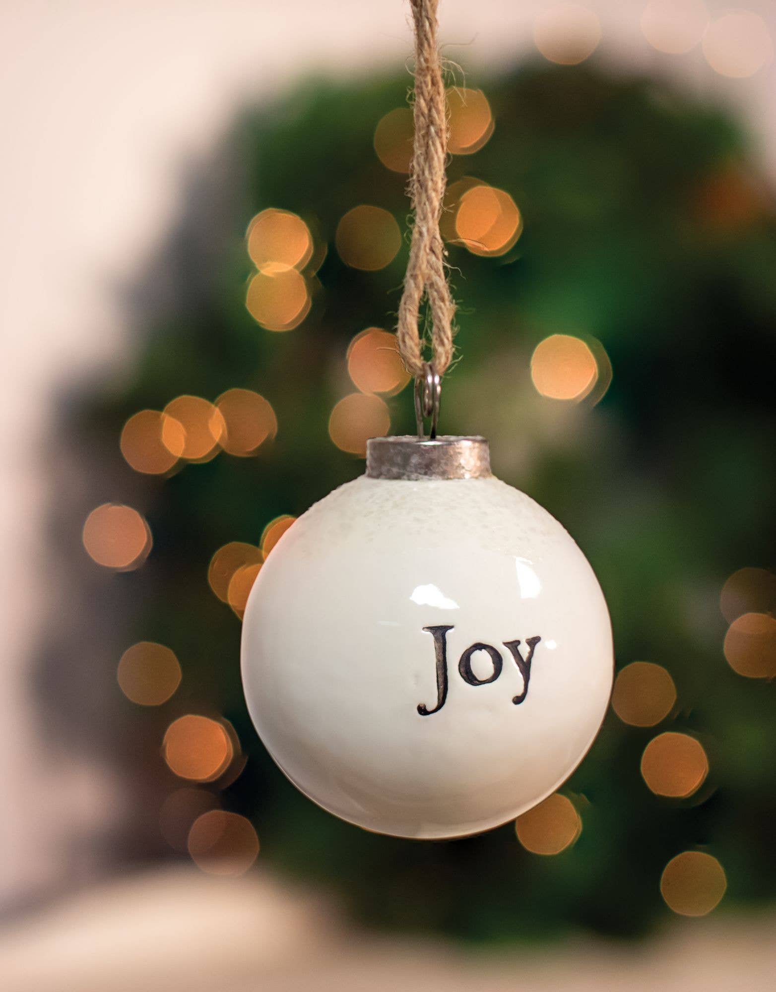 Col House Designs - Wholesale Ornament - Joy White Ceramic Ornament1