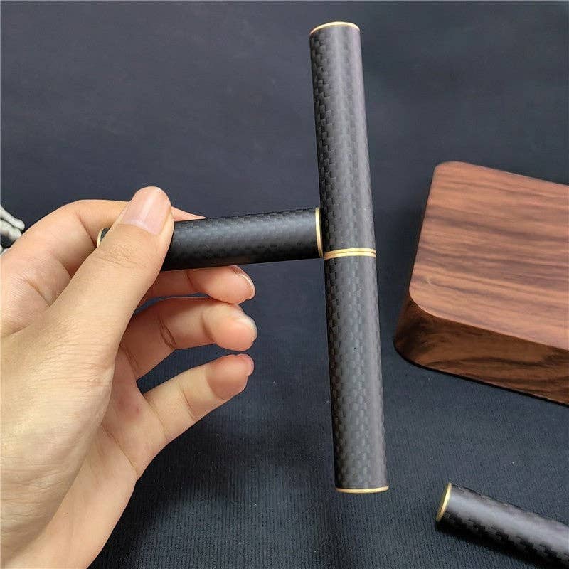 BLACK EDC Fidget Toys Stress Relief For Adults Magnetic Metal Carbon Fiber Three-Section Stick Rotating Creative Gift for wholesale on Faire2