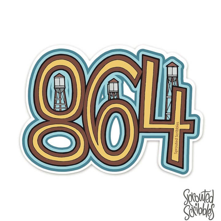 Sprouted Scribbles - Vente Autocollant - 864 Autocollant | Greenville SC | Haut de Caroline du Sud0