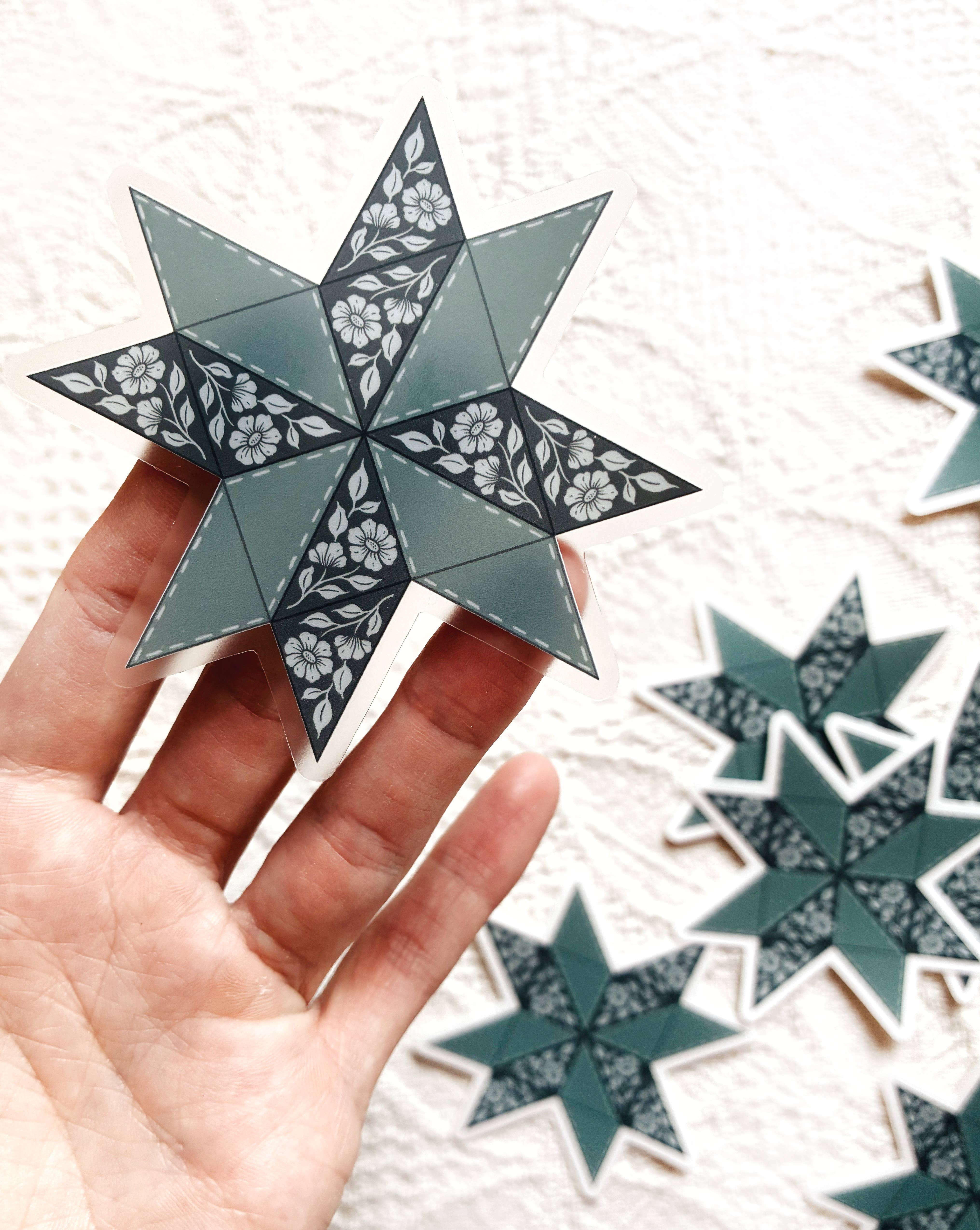 Flora West Design - Wholesale Sticker - Quilt Star Sticker 3"3