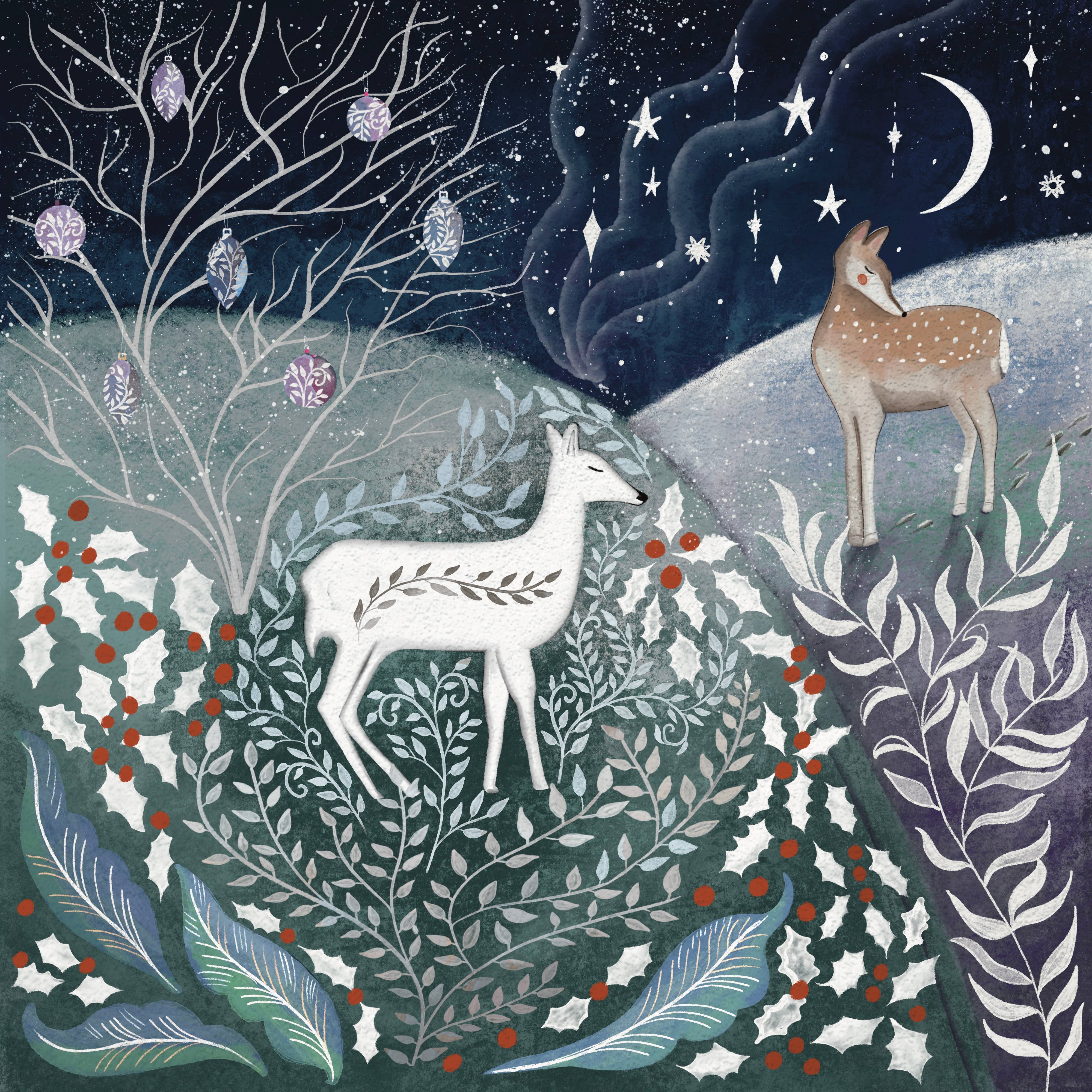 Glitter and Earth – wholesale Season’s Greetings card – Winter deer1
