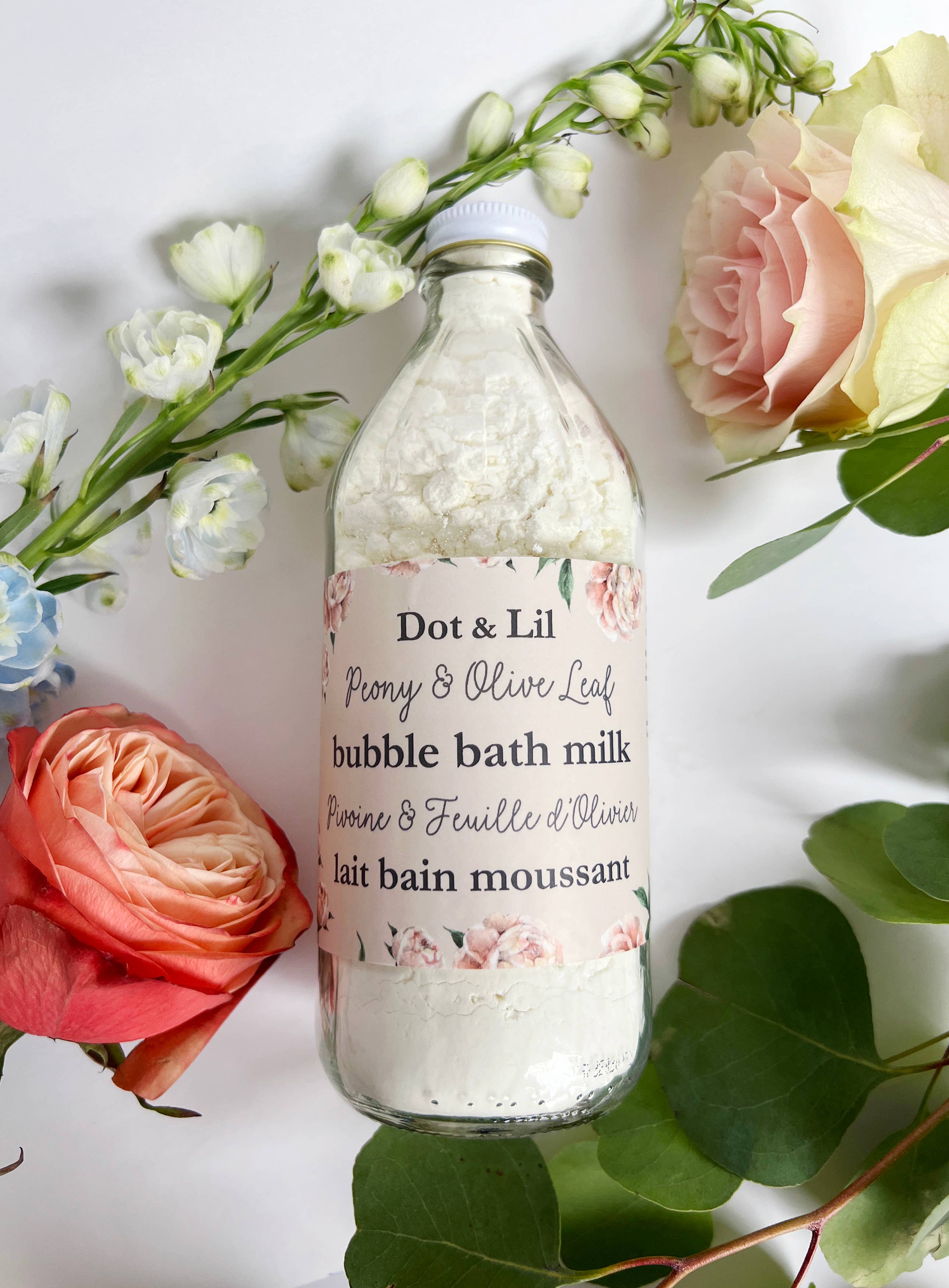 Dot & Lil - Wholesale Bubble Bath - NEW - Peony & Olive Leaf bubble bath milk4