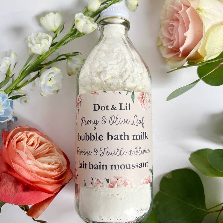 Dot & Lil - Wholesale Bubble Bath - NEW - Peony & Olive Leaf bubble bath milk4