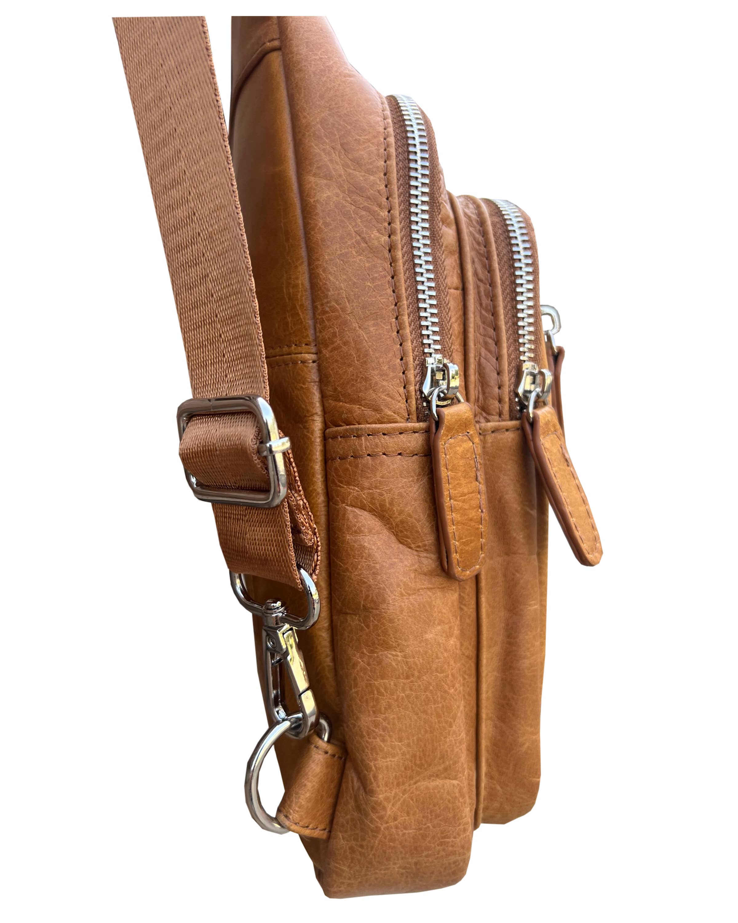 Roma Leathers, Inc. - Wholesale Crossbody Bag - Women's - W009Cowhide leather Sling bag with adjustable shoulder strap15