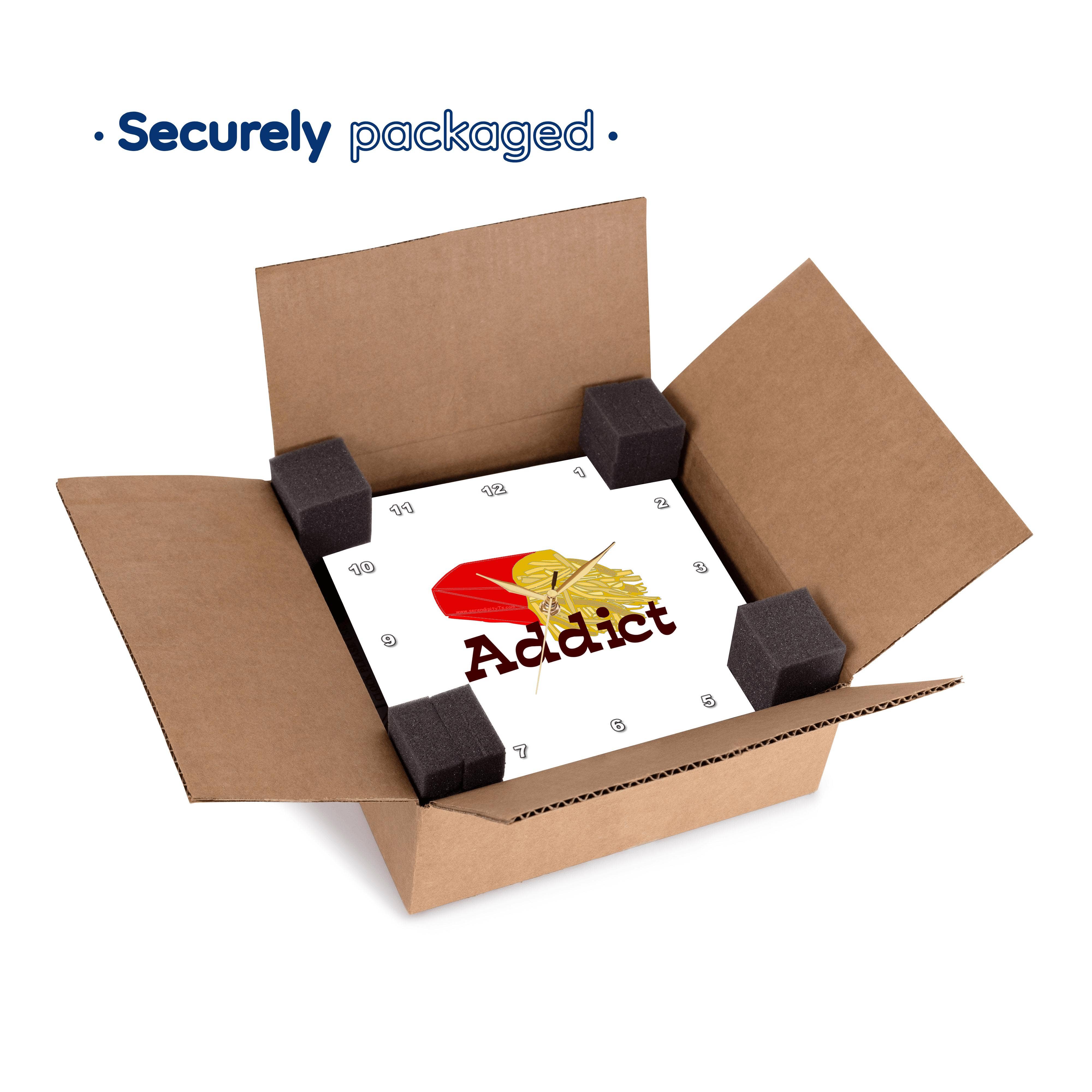 3dRose – wholesale Väggklocka – 3dRose, Pommes frites-beroende, Väggklocka4