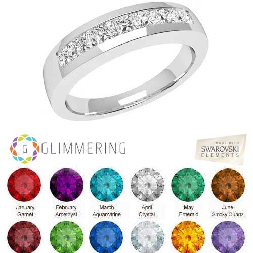 Glimmering Handmade – Anel multi-pedra por atacado – Bezel Channel Bezel Swarovski® Crystal Ring Pave Empilhado12