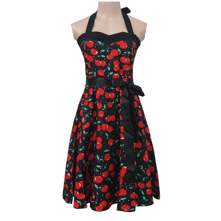 Rosa Clothing - Wholesale Dress - Women's - Vintage Polka Dot Halter Dress16