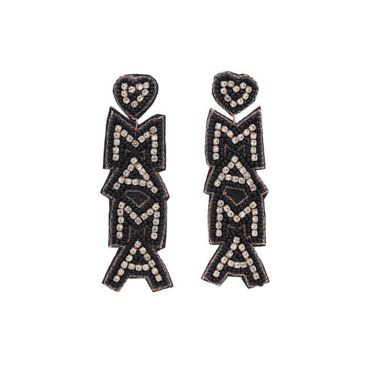 Urbanista Outlet - Wholesale Dangle Earrings - Letter Mama Beaded Drop Earrings