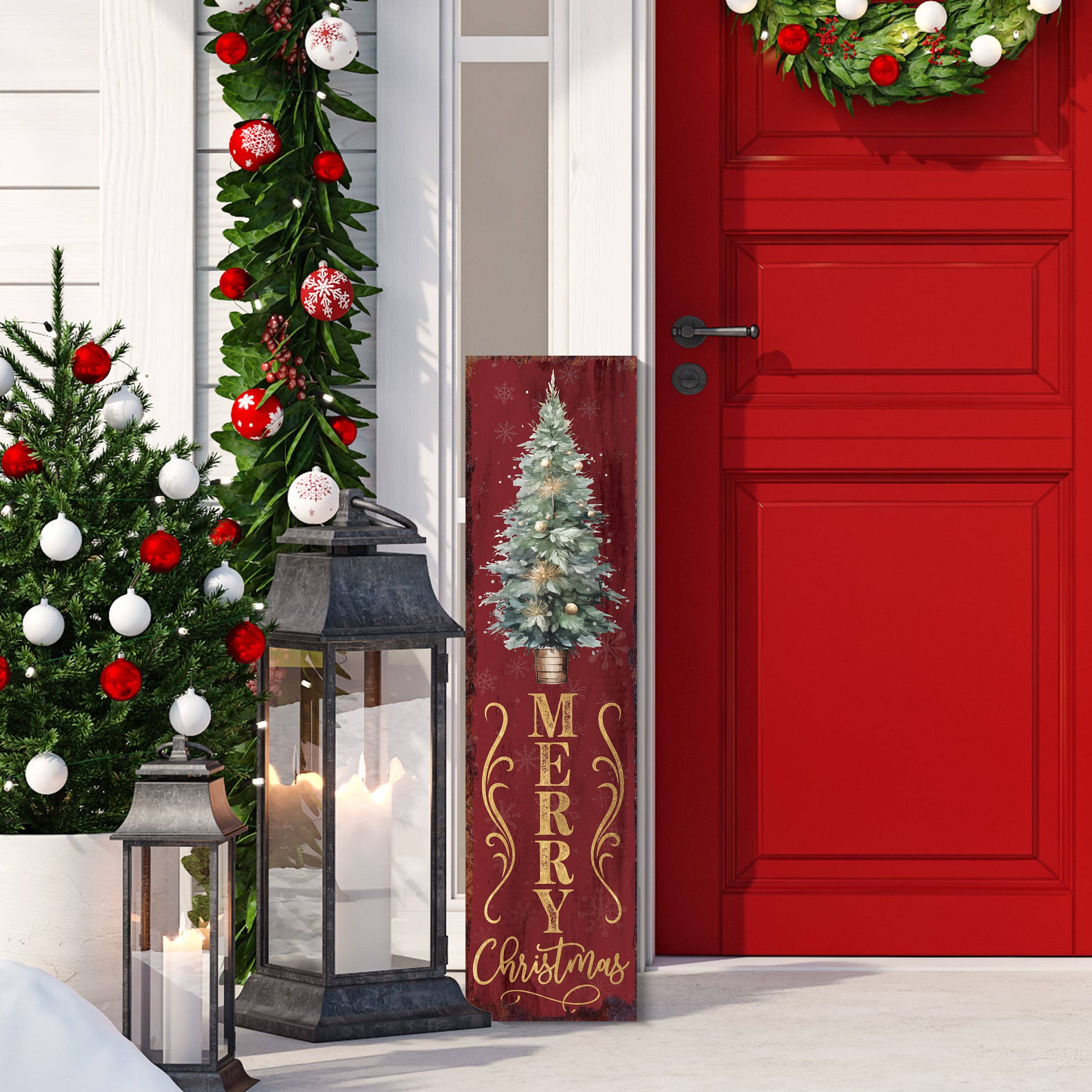 TX USA Corporation - Wholesale Christmas Decoration - Vintage Farmhouse Merry Christmas Porch Sign | Outdoor Holiday Decor8