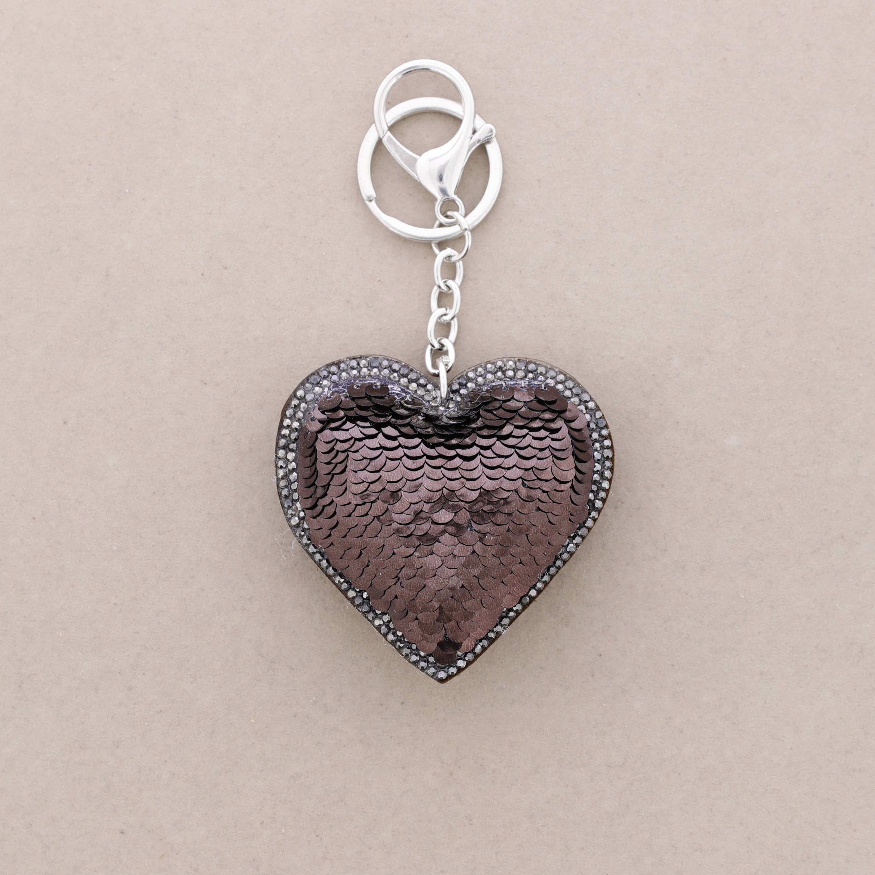 Sonata - Wholesale Keychain - Unisex - Heart Keychain Sequins Crystals3