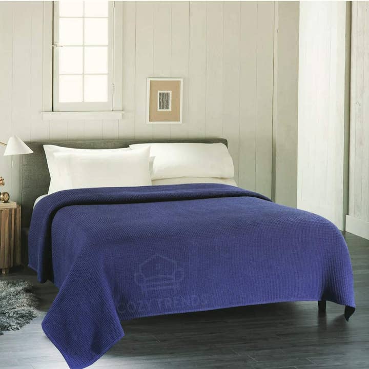 Cozy Trends - Wholesale Bedding blanket - Cotton Waffle Weave Soft Cozy All Season Thermal Blanket6