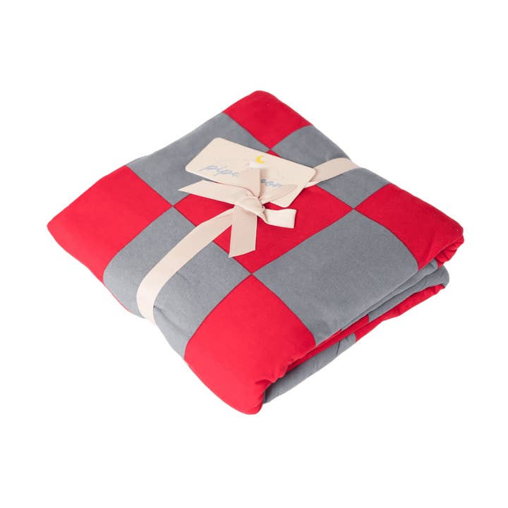 Red & Gray Adult Swaddle Blanket for wholesale by Pipermoon