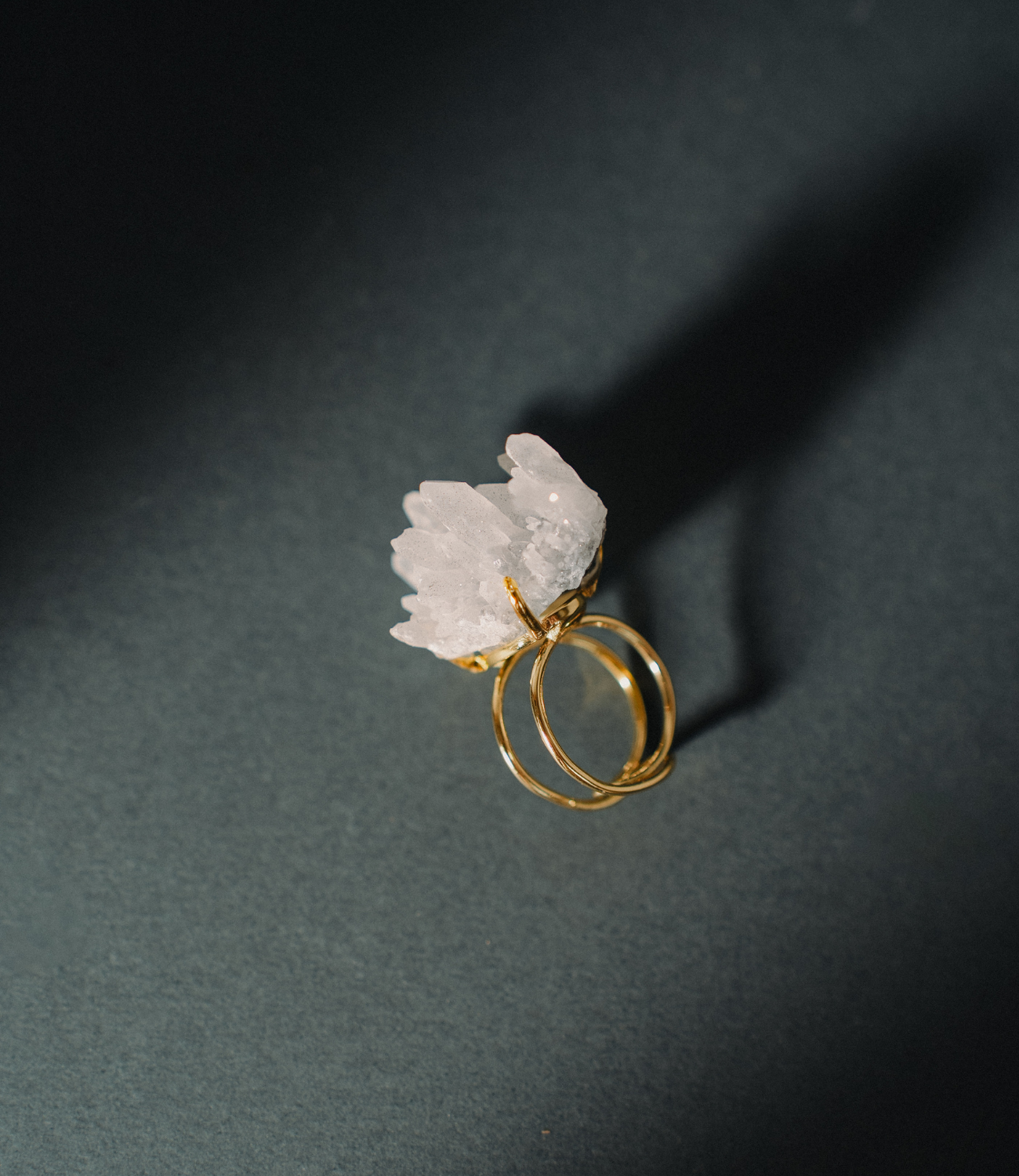 PHOEBE´S - Wholesale Cocktail/Statement Ring - Anillo de Cuarzo Cristal Natural | Ajustable en Plata o Oro1
