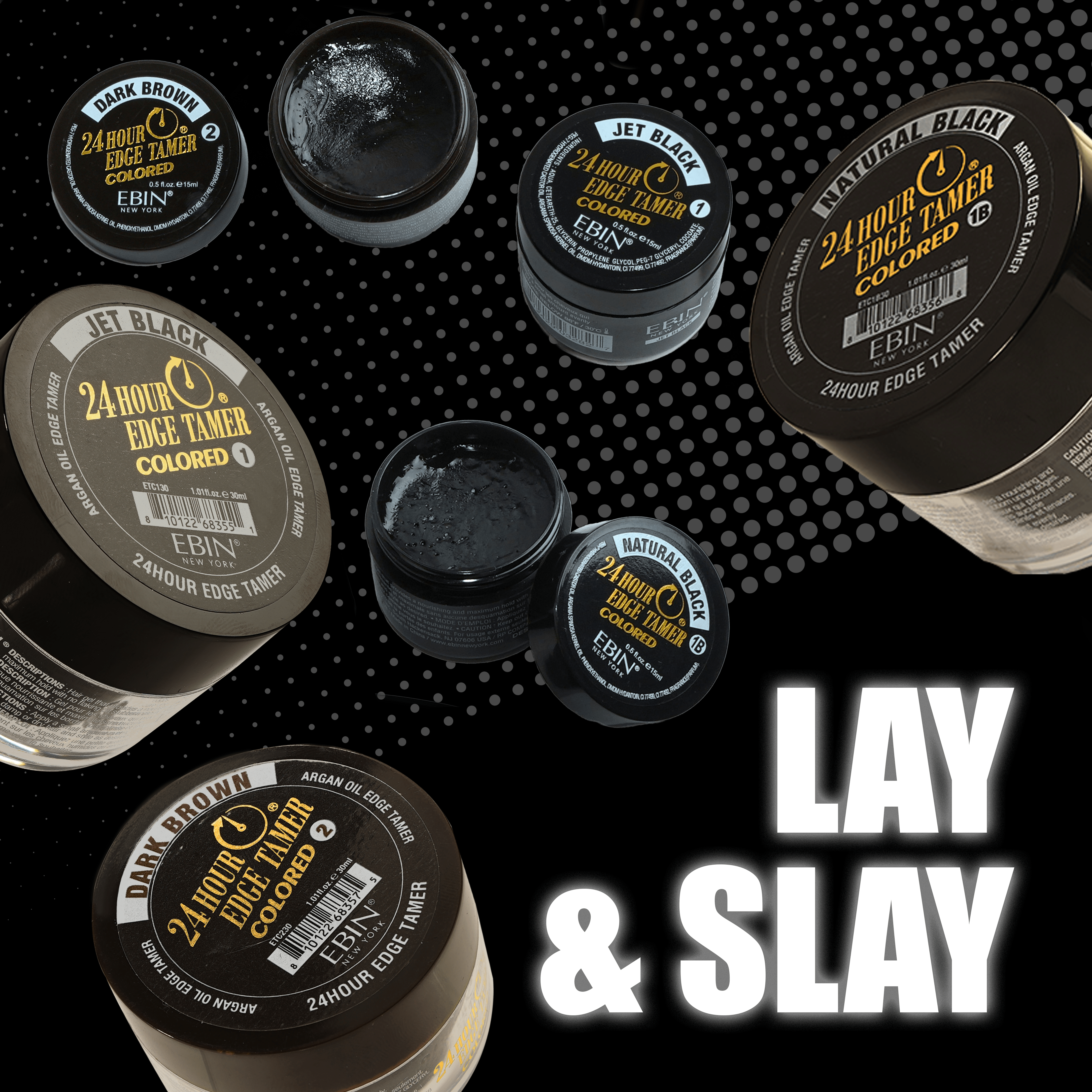 EBIN NEW YORK - Wholesale Hair Styling Gel/Mousse - 24 Hour Colored Edge Tamer - Natural Black2