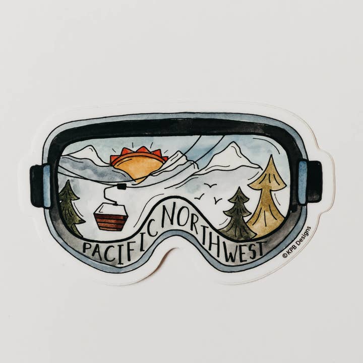 Pacific Northwest Goggles Vinylaufkleber für den Großhandel von Sticker Girl