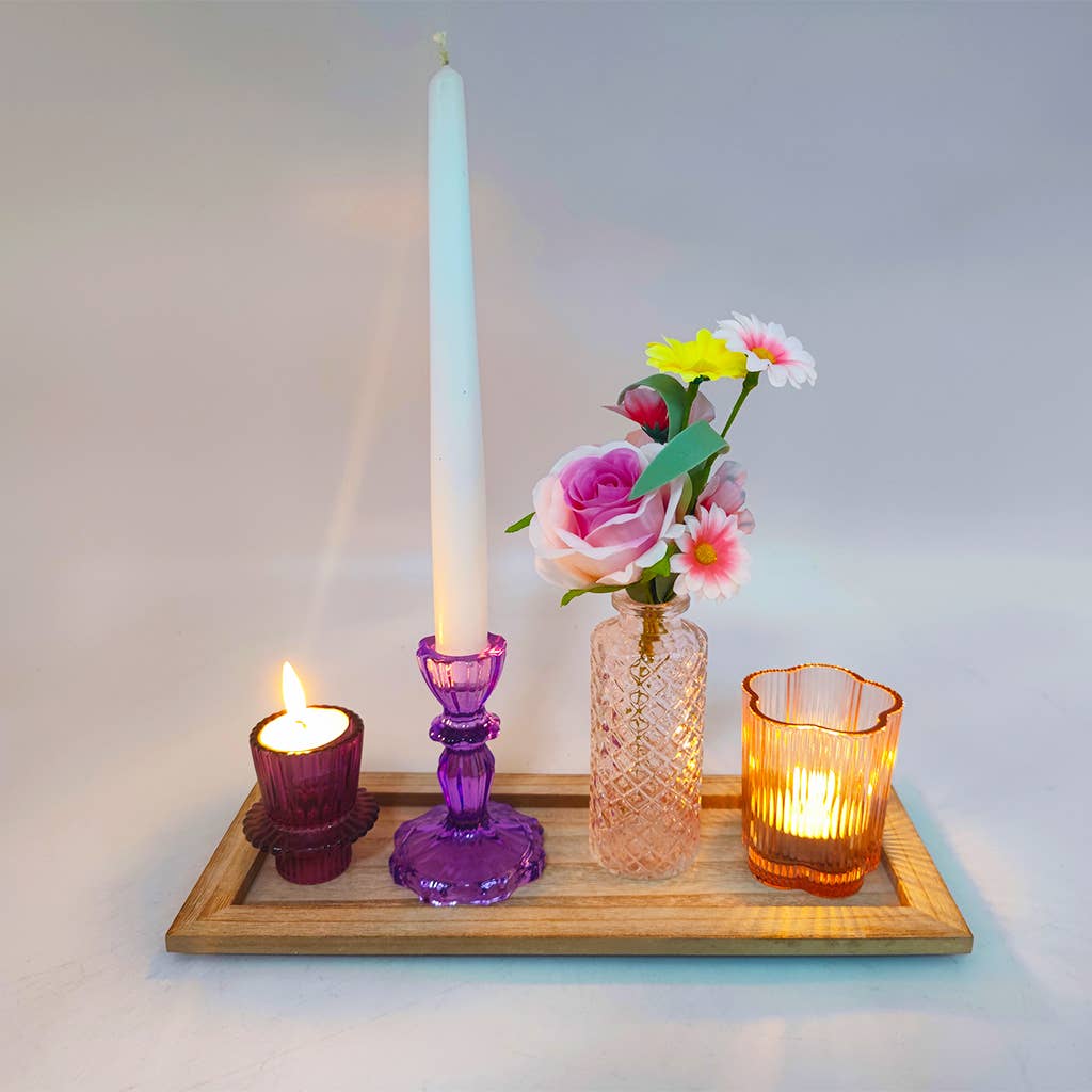 Opjet Paris - Wholesale Decorative Tabletop Object - Set of 4 decorations on a parma tray L33 P13 H14cm2