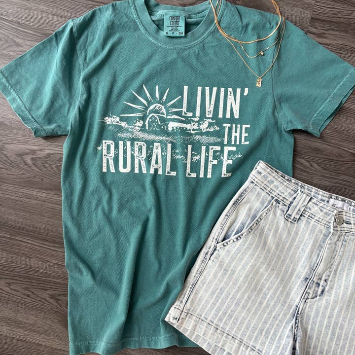 Livin' The Rural Life Graphic Tee for wholesale by West Anna Designs
