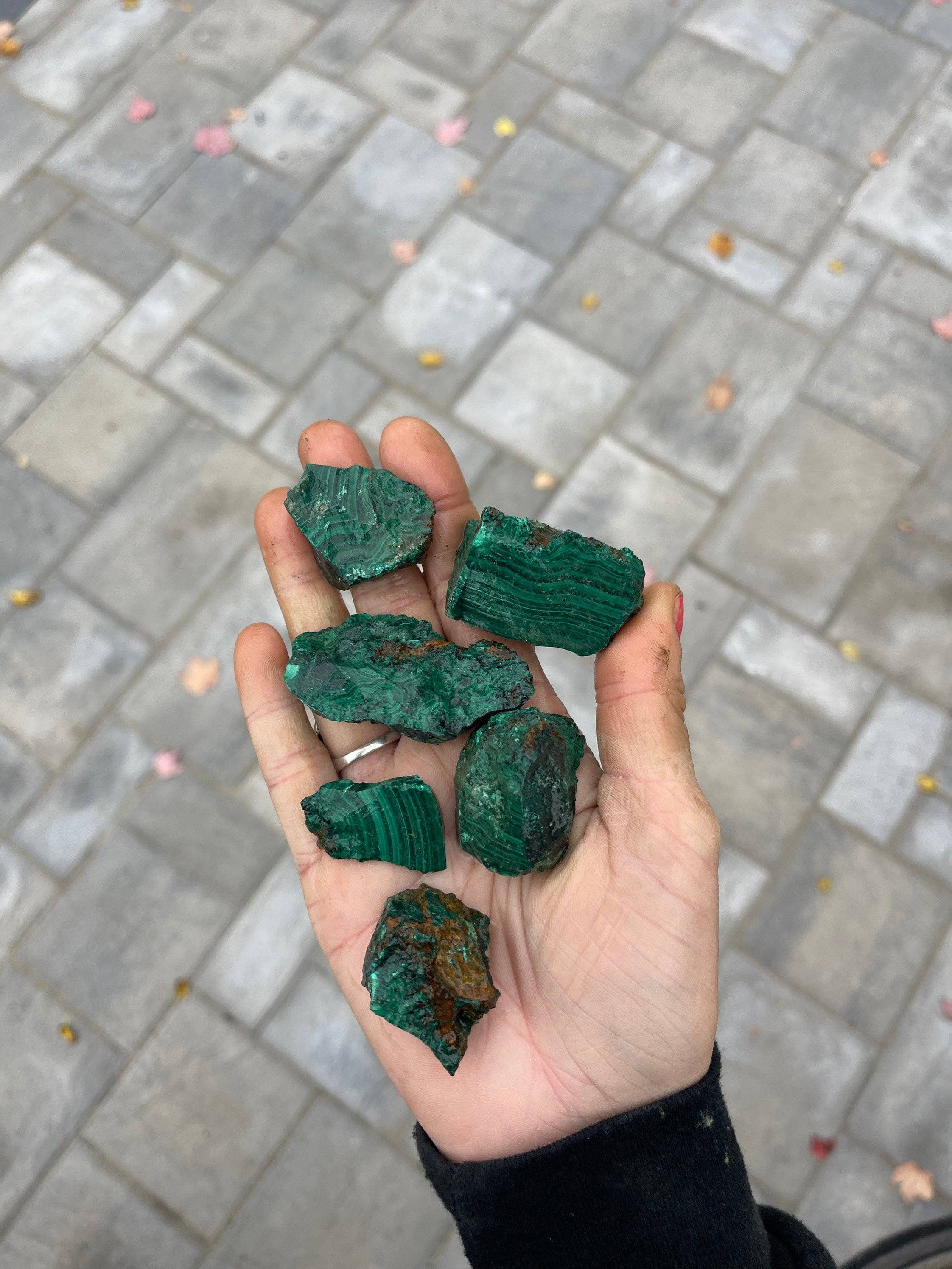 Tumbledshop - Vendita all'ingrosso Pietra/cristallo spirituale - Malachite naturale, malachite verde grezza, allontana il pericolo8