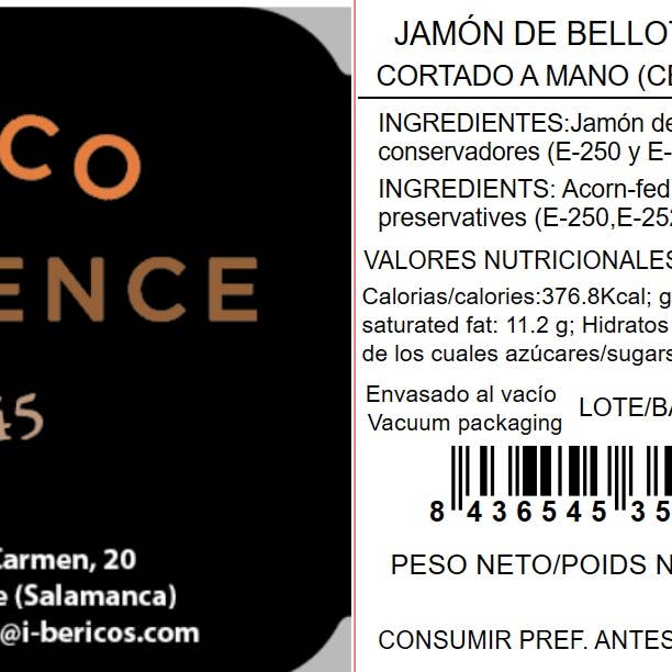 IBERICO EXPERIENCE - Wholesale Ham - 100% Iberian acorn-fed ham 100 g hand-cut4