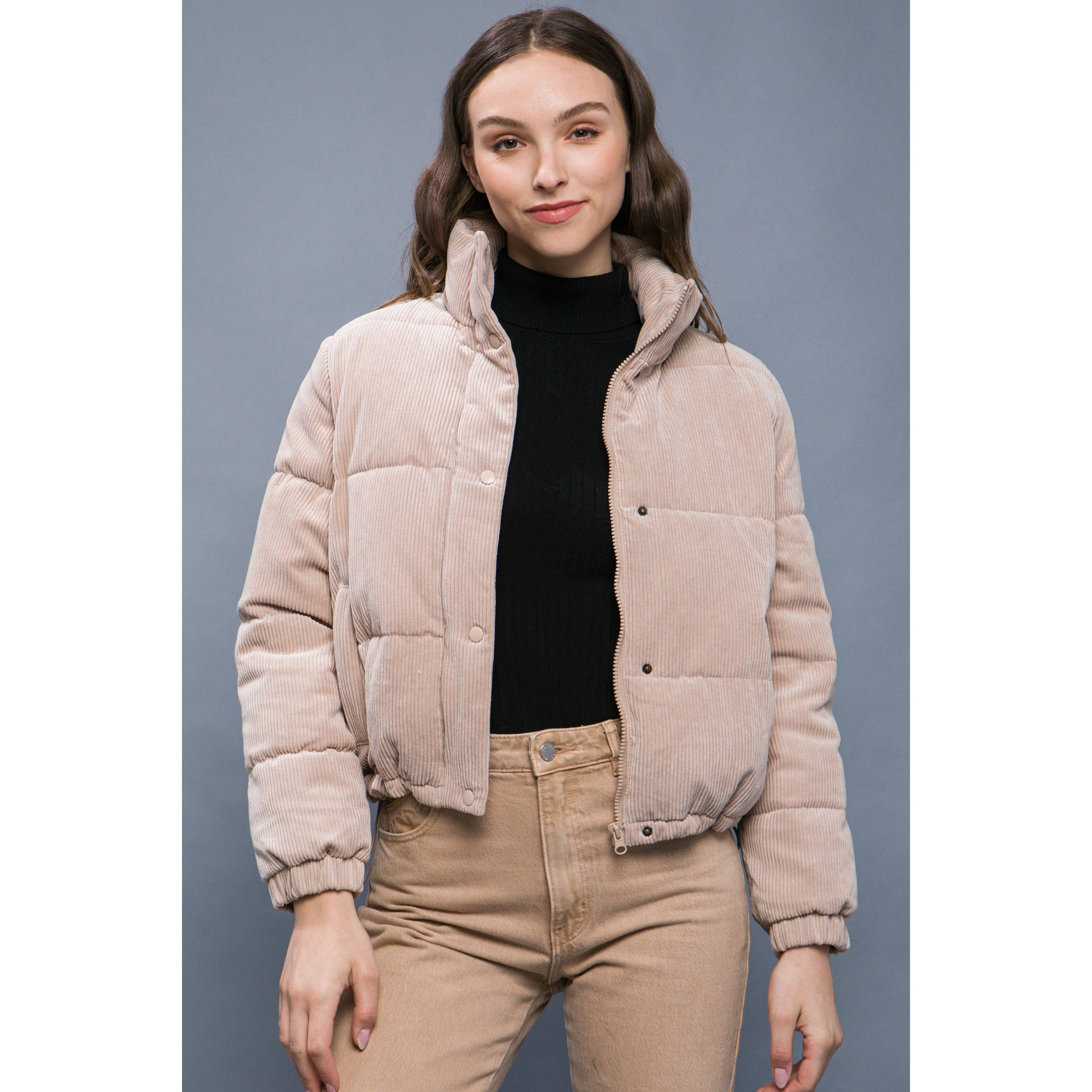 Baie Bleue - Wholesale Jacket - Women's - Corduroy Jacket with Snap Closure7