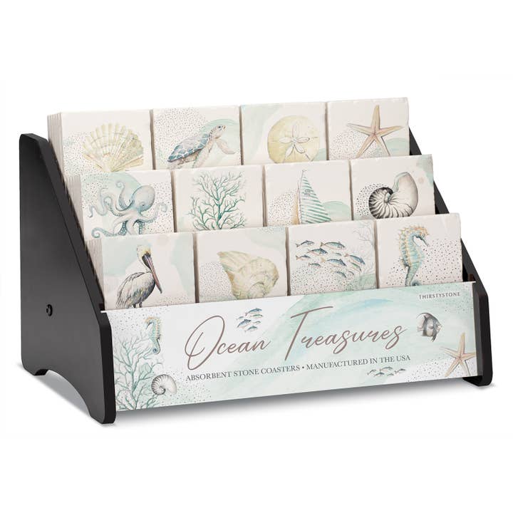 CounterArt/Highland Home/Thirstystone/CoasterStone - Wholesale Retailer Display - Home & Living - Single Coaster Display - Ocean Treasures Pre-Pack