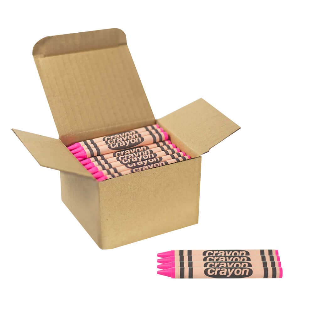 LUCKY ART CRAYONOLOGY – wholesale Crayons – 80 Pink Crayons Bulk - Single Color Crayon Refill-Regular Size 5/16" x 3-1/2"0