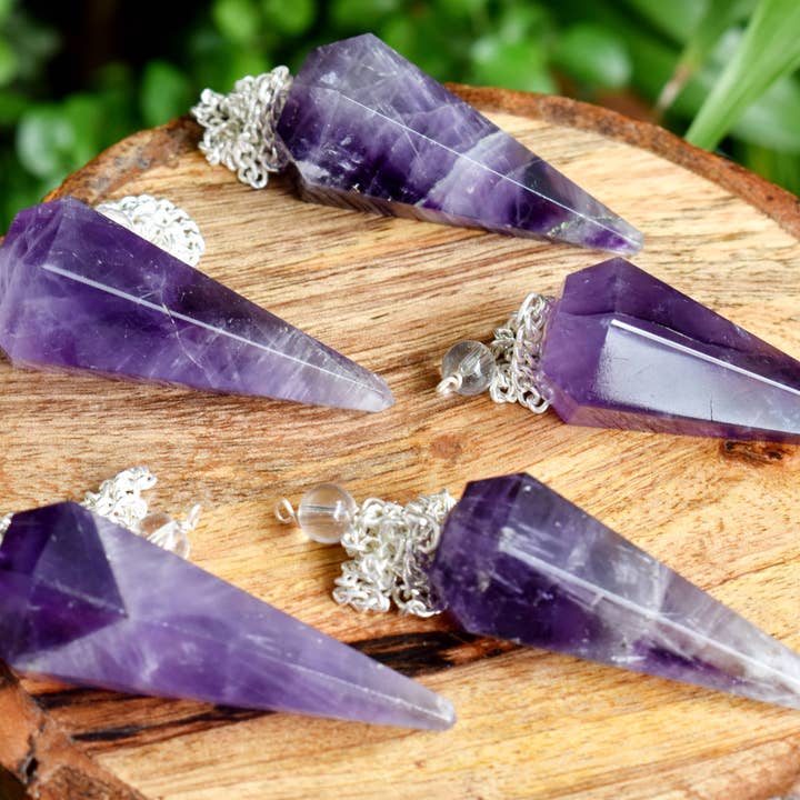 Soothing Crystals - Wholesale Spiritual Stone/Crystal - Dowsing Pendulum | Amethyst | Faceted Crystal Pendulum11
