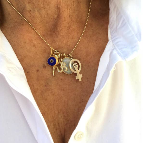 Juju Supply Co. - Wholesale Pendant/Charm Necklace - Lilac Protection JuJu Eye in 24K Gold11