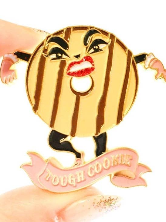 Tough Cookie soft enamel pin for wholesale by Kitschy Delish