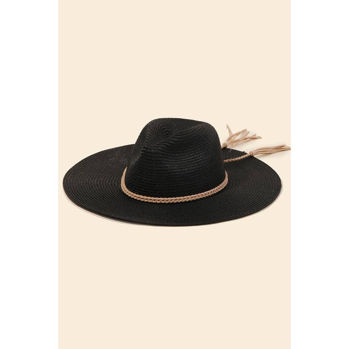 Anarchy Street - Wholesale Straw Hat - Women's - Straw Braided Rope Strap Fedora Hat