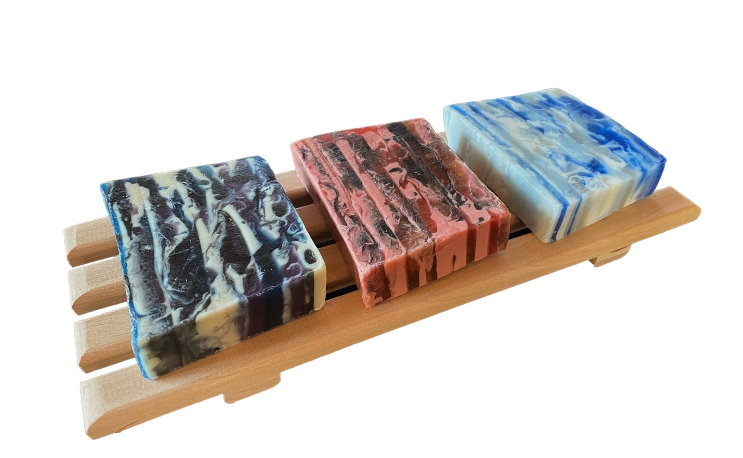 Howells Wood Products - Wholesale Bath Soap Dish -  4" x 10" spa soap tray - made of repurposed red aldhardwood2